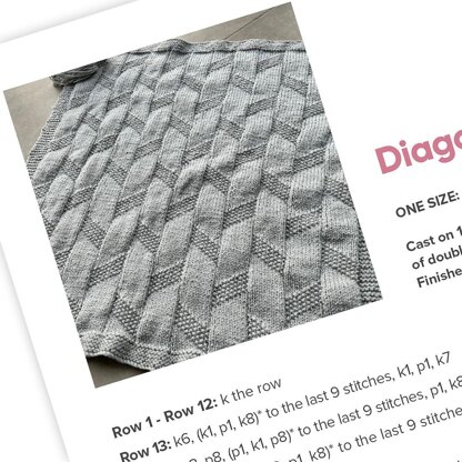 Diagonal Moss Flag Blanket