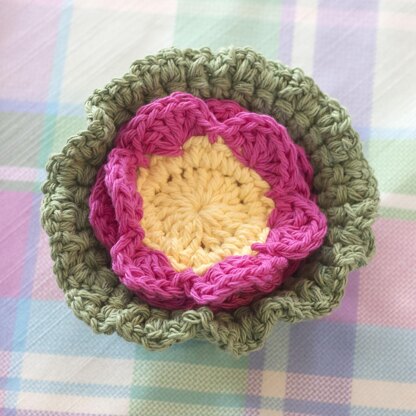 Flower Coasters in Basket