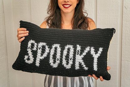 Spooky Crochet Pillow Cover