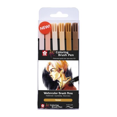 Sakura Koi Colouring Brush Pen Set of 6 - Portrait