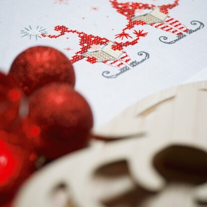 Vervaco Christmas Gnomes Tablecloth Cross Stitch Kit - 80cm x 80cm