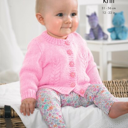 Baby Cardigans in King Cole Baby DK - 4152 - Downloadable PDF