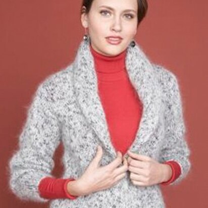 Shawl Collar Sweater in Lion Brand Moonlight Mohair - 60628