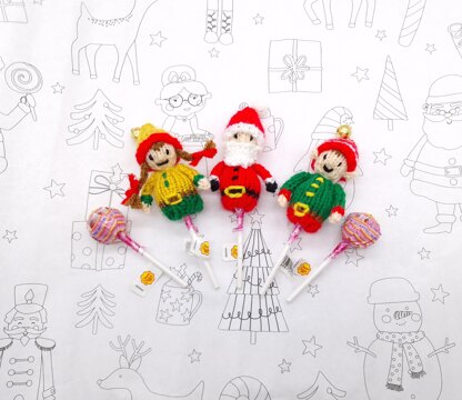 Santa and Elf Lollipop Topper Hats - Stocking Filler