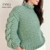 Fern chunky sweater  in Garter stitch with lace sleeves (cm)