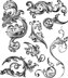 Stampers Anonymous Tim Holtz Cling Stamps 7"X8.5" - Scrollwork