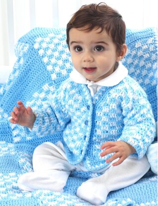 Boy's Cardigan in Bernat Softee Baby Solids