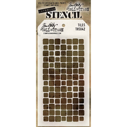 Stampers Anonymous Tim Holtz Layered Stencil 4.125"X8.5" - Tiles