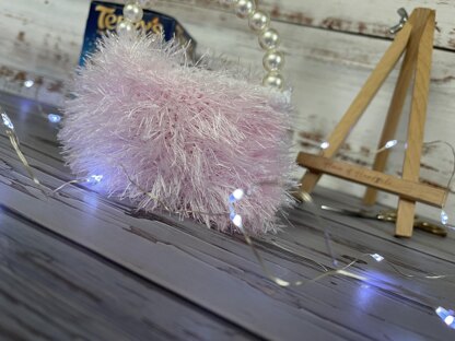 Feather & Pearls Handbag Chocolate Orange Cover Knitting Pattern