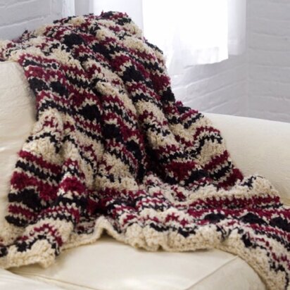 Crochet Soft Wave Chevron Throw in Red Heart Light & Lofty - WR1740