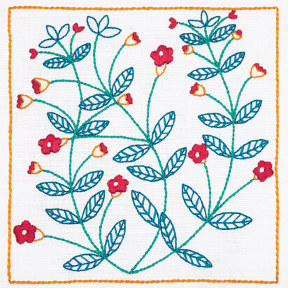 Anchor Dee Hardwicke Printed Embroidery Kit - Pimpernel - 15cm x 15cm
