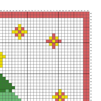 C2C Christmas Tree Blanket Intarsia Graph Chart Crochet Pattern