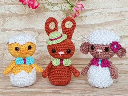 Easter-Trio: Chicklet, Bunny & Lamb