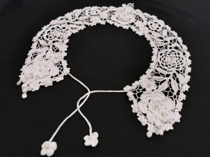 White Irish Crochet Lace collar