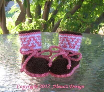 High-Top Baby Booties Brown