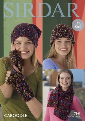 Hats, Wristwarmers and Scarf in Sirdar Caboodle - 7841- Downloadable PDF