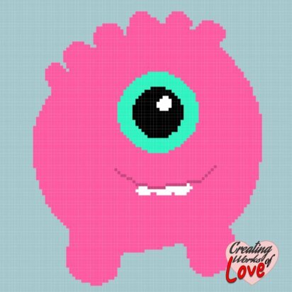 One eyed Pink Monster Stitch Graph
