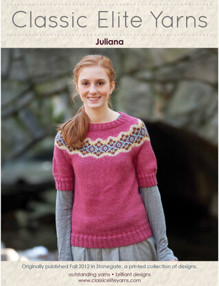 Juliana Pullover in Classic Elite Yarns Magnolia - Downloadable PDF