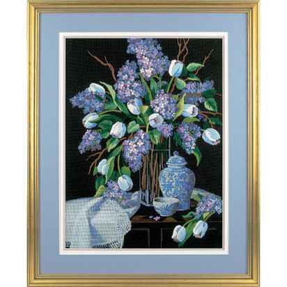 Dimensions Lilacs and Lace Crewel Printed Embroidery Kit - 30 x 41cm