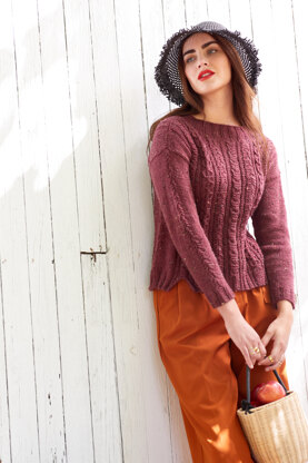 Women's Jumper Vermillion in Universal Yarn Deluxe Worsted Tweed Superwash - Downloadable PDF