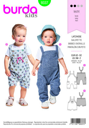 Burda Style Baby's Bidded Trousers B9337 - Paper Pattern, Size 3M-2