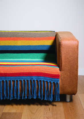 Striped Throw with Fringing in DMC Natura XL - 15407L/2 - Leaflet