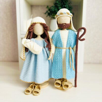 Doll clothes, amigurumi doll clothes, crochet clothes for doll, Mary and Joseph outfits