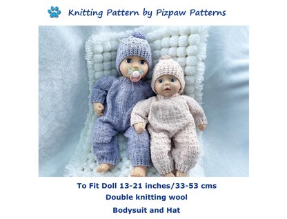 Dolls Bodysuit and Hat (no 125) Knitting Pattern
