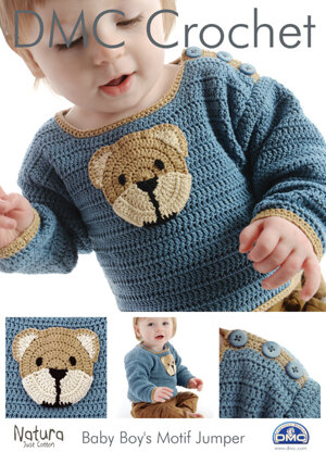 Baby Boy's Motif Jumper in DMC Natura Just Cotton - 15094L/2