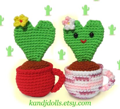 Amigurumi Heart Cactus - Crochet Pattern