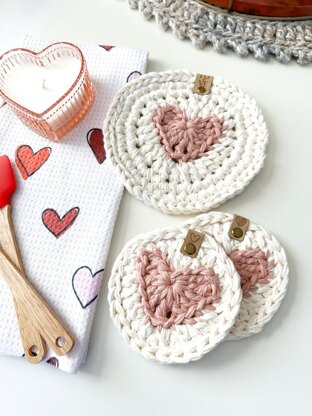 Heart Coaster and Hot Pad 091