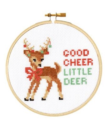 The Stranded Stitch Good Cheer Cross Stitch Kit - 5 inches