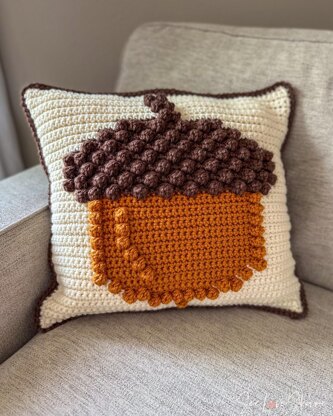Bobble Stitch Acorn Pillow
