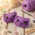 A crochet kitty hair clip