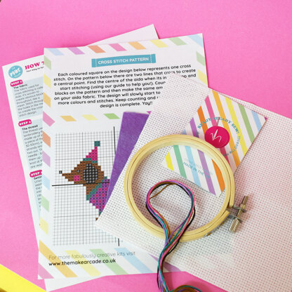 The Make Arcade Sausage Dog Cross Stitch Kit - 3 Inch