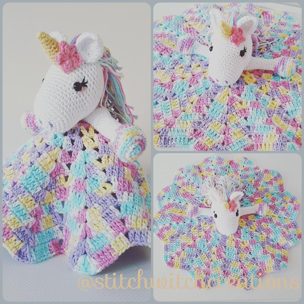 Lavender Unicorn Snuggle Blanket Crochet pattern by