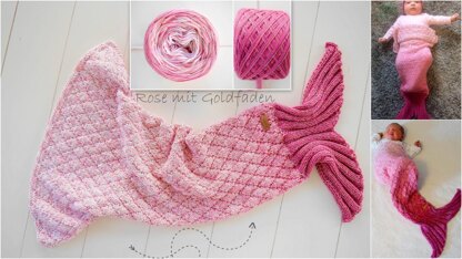 Knitting Pattern - Baby Blanket LITTLE MERMAID - No.164E