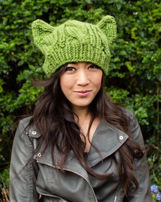 Cabled Cat Ears Hat