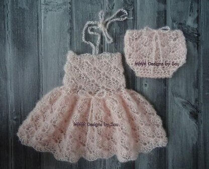 139 Dainty blossom newborn dress