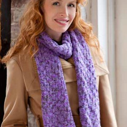 Shimmer Knit & Purl Scarf in Red Heart Shimmer Multis - LW2972 - knitting pattern