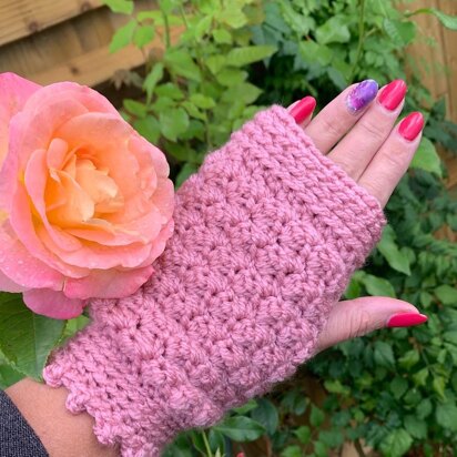 Star Rose Fingerless Mittens