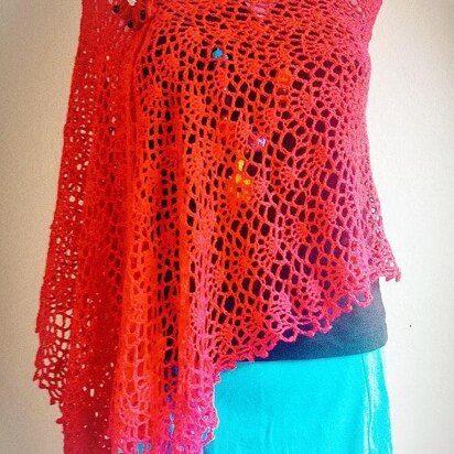 Red Claire Wrap Crochet Pattern