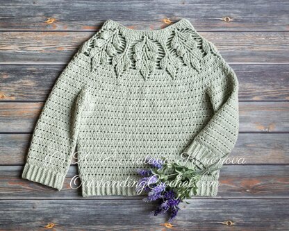 Leaf Yoke Jumper Crochet pattern by Natalia Kononova