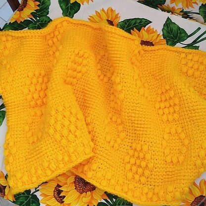 Tunisian Beehive Baby Blanket