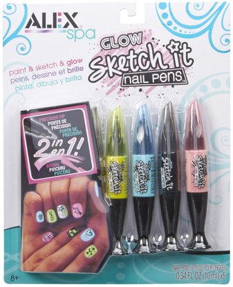 Alex Toys Sketch It Nail Pens 5/Pkg - Glow