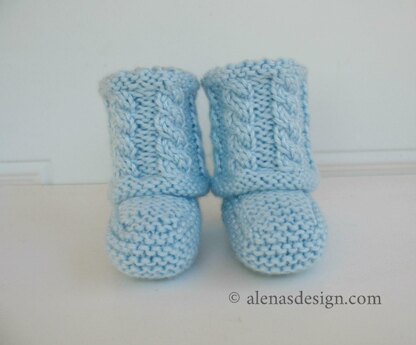 Cabled Baby Booties