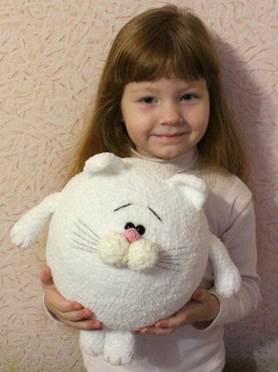 White fat cat "Snowball" toy