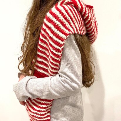 Candy Cane Hooded Scarf