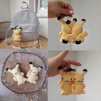 Crochet pattern Pokemon Pikachu keychain