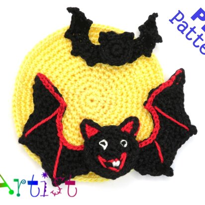Bat + Moom Halloween Applique
